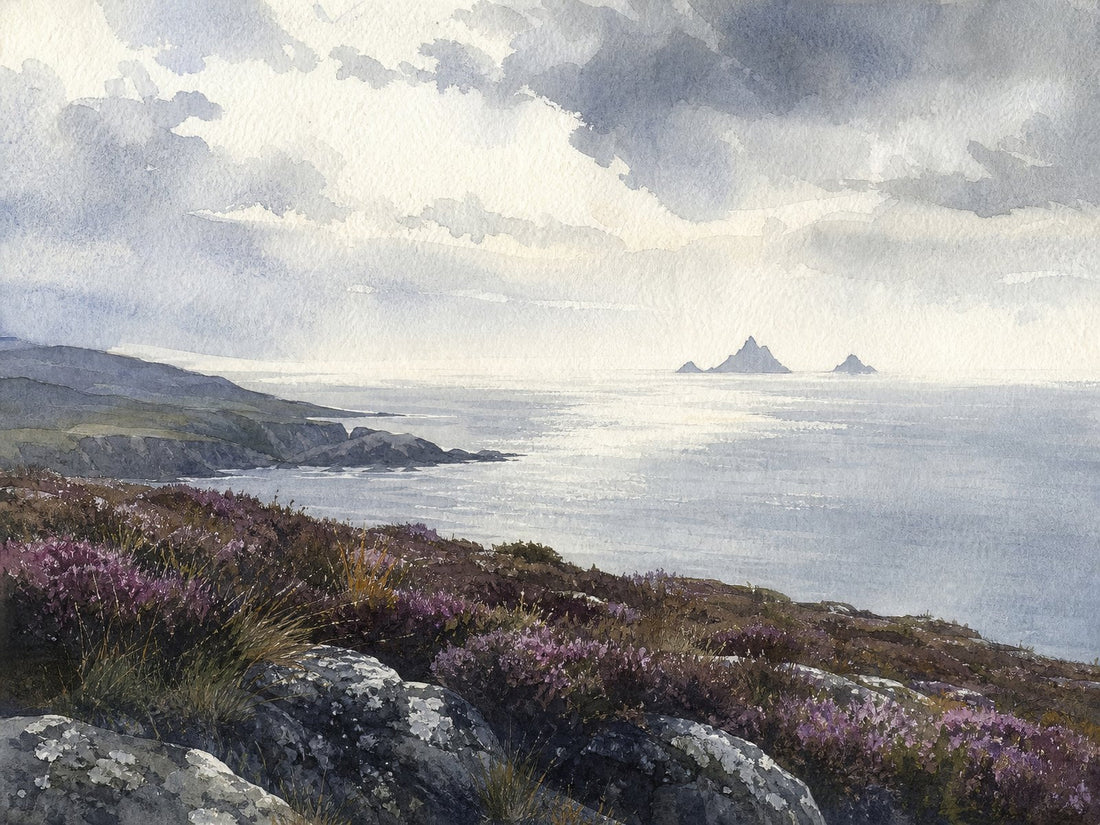 Painting of the Skellig Islands seen from Bray Head, Valentia Island